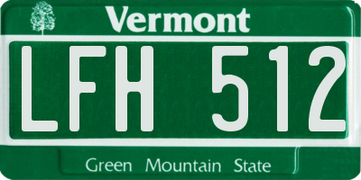 VT license plate LFH512