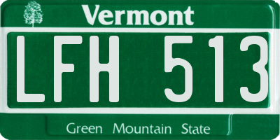 VT license plate LFH513