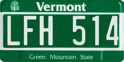VT license plate LFH514