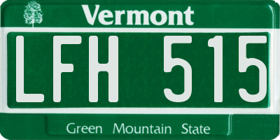 VT license plate LFH515