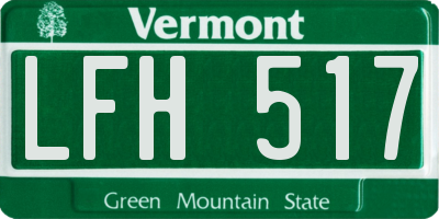 VT license plate LFH517