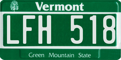 VT license plate LFH518