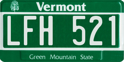 VT license plate LFH521