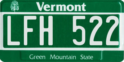 VT license plate LFH522