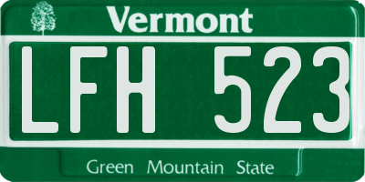VT license plate LFH523