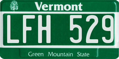 VT license plate LFH529