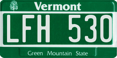 VT license plate LFH530