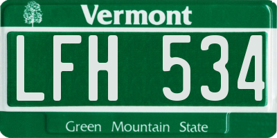 VT license plate LFH534