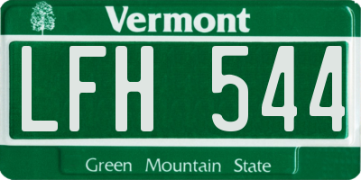 VT license plate LFH544