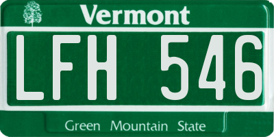 VT license plate LFH546