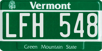 VT license plate LFH548