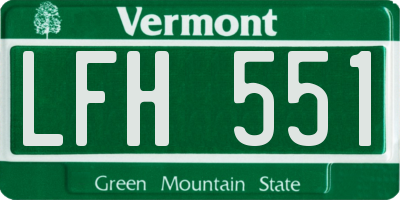 VT license plate LFH551