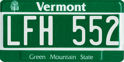 VT license plate LFH552
