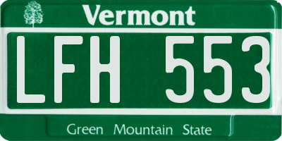 VT license plate LFH553