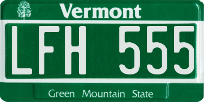 VT license plate LFH555