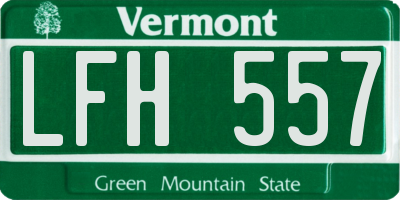 VT license plate LFH557