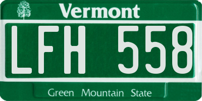 VT license plate LFH558
