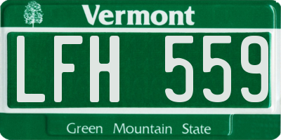 VT license plate LFH559