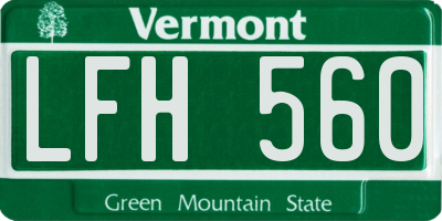 VT license plate LFH560