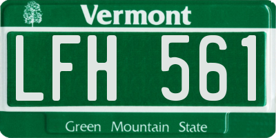 VT license plate LFH561