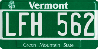 VT license plate LFH562