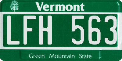 VT license plate LFH563