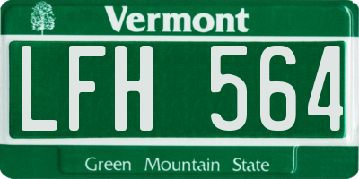 VT license plate LFH564