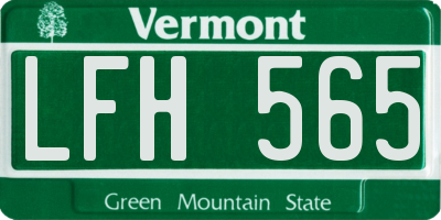 VT license plate LFH565