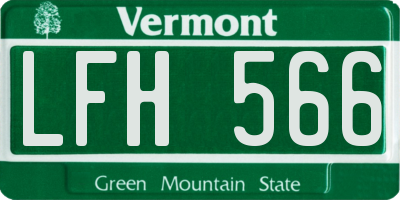 VT license plate LFH566