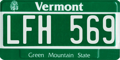 VT license plate LFH569