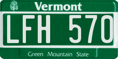 VT license plate LFH570