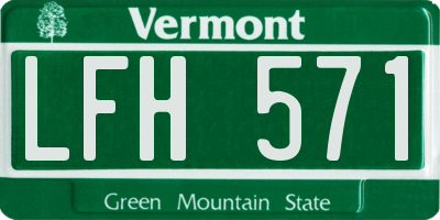 VT license plate LFH571