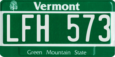 VT license plate LFH573