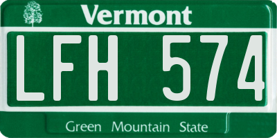 VT license plate LFH574