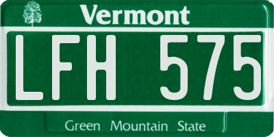 VT license plate LFH575