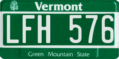 VT license plate LFH576