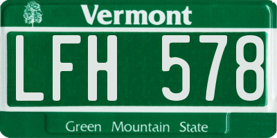 VT license plate LFH578