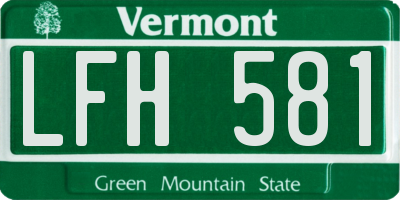 VT license plate LFH581