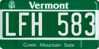 VT license plate LFH583