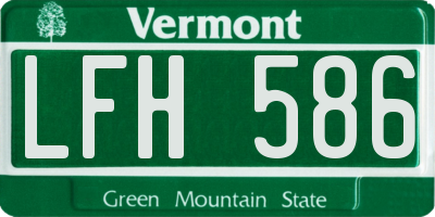VT license plate LFH586