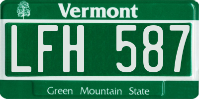 VT license plate LFH587