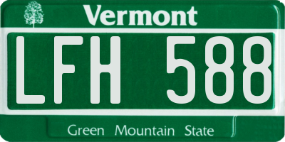VT license plate LFH588