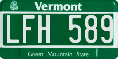 VT license plate LFH589
