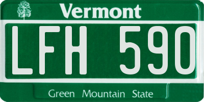 VT license plate LFH590