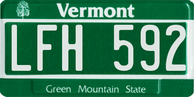 VT license plate LFH592