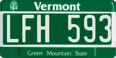 VT license plate LFH593