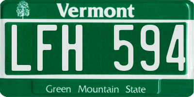 VT license plate LFH594