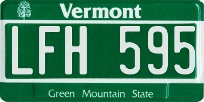 VT license plate LFH595