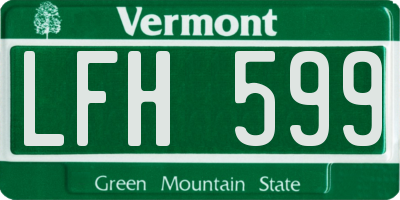 VT license plate LFH599
