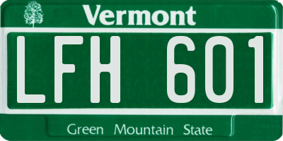 VT license plate LFH601